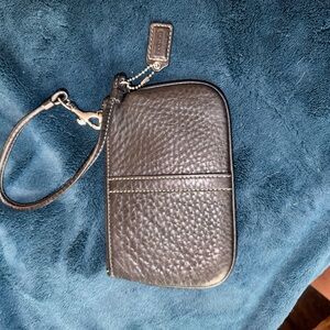 Coach Black Leather Wristlet